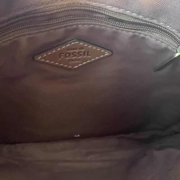 FOSSIL Women's Emma East West Leather Crossbody Cross Body Bag Baguette 10”x8” - Picture 11 of 14